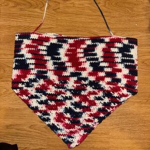 Red, White and Blue Handmade Crochet Women’s Bandana Top
